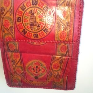 Vintage Cranberry handstitched leather bag